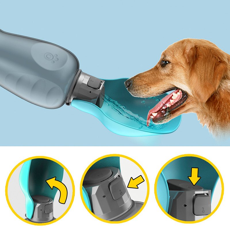 800ml Dogs Water Bottle Portable High Capacity Leakproof Pet Foldable - Image 8