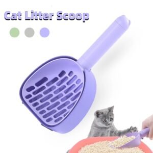 Cat litter scoop with freestanding storage base