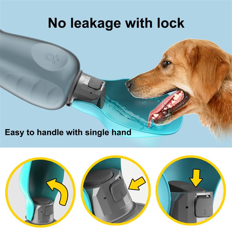800ml Dogs Water Bottle Portable High Capacity Leakproof Pet Foldable - Image 3
