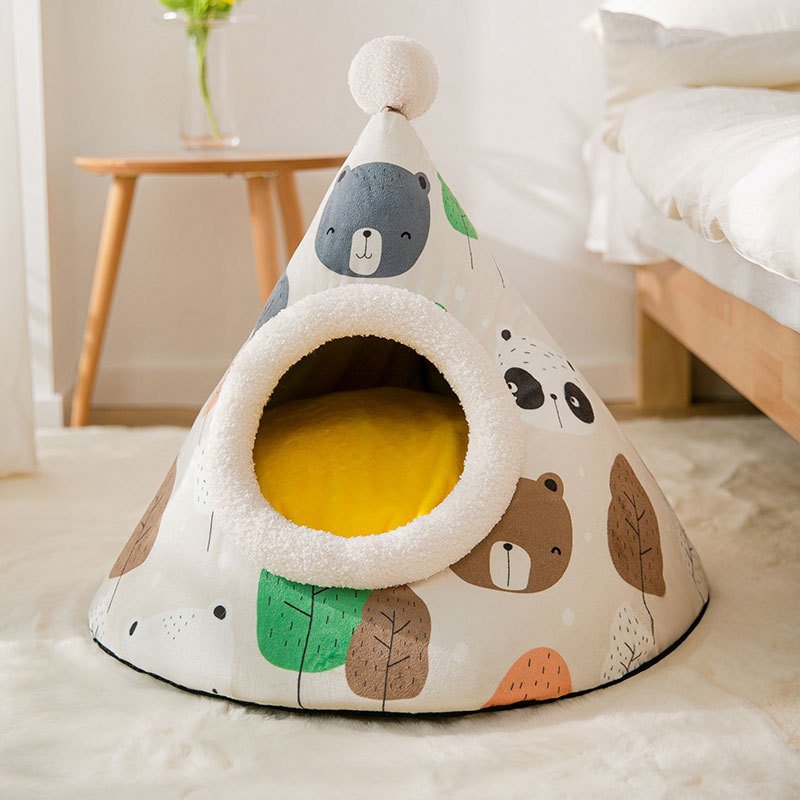 Triangle Mongolian yurt warm sleeping cat pet nest - Image 3