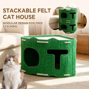 Modular Stackable Felt Cat House Detachable Cave Free Combination Indoor