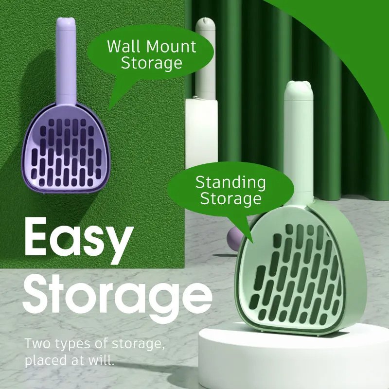 Cat litter scoop with freestanding storage base - product view 2