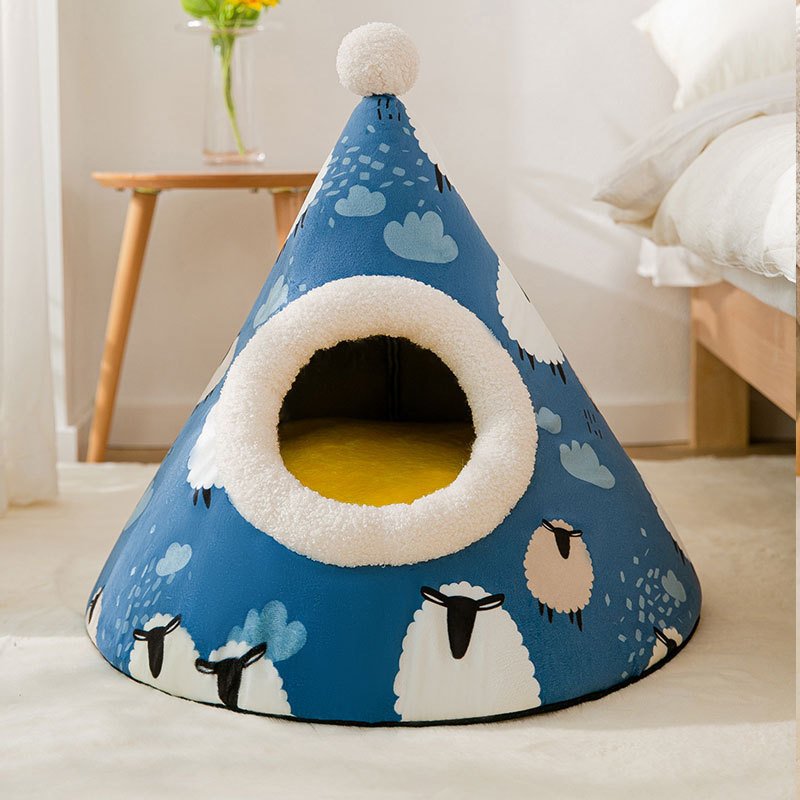 Triangle Mongolian yurt warm sleeping cat pet nest - Image 2