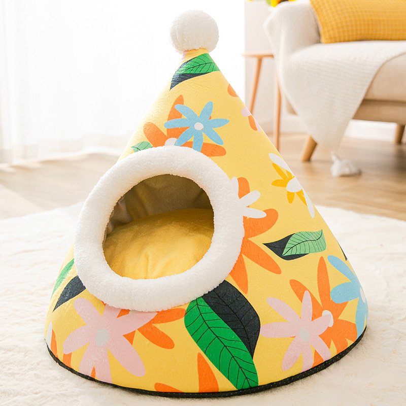 Triangle Mongolian yurt warm sleeping cat pet nest - Image 7