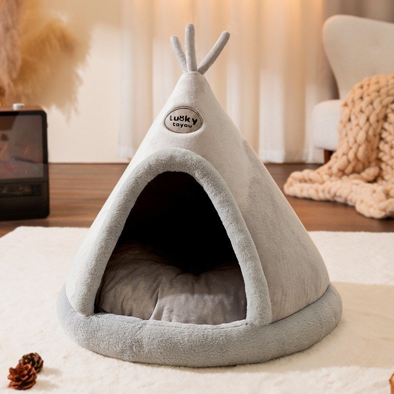 Triangle Mongolian yurt warm sleeping cat pet nest - Image 8