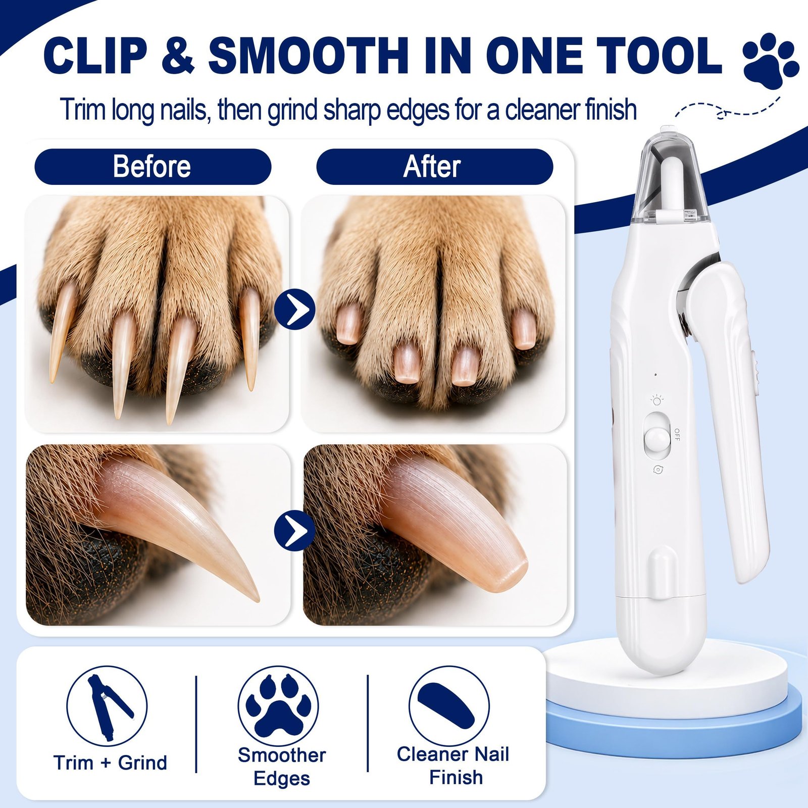 2-in-1 LED Pet Nail Clipper & Grinder - Image 9