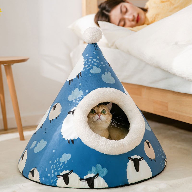 Triangle Mongolian yurt warm sleeping cat pet nest - Image 6