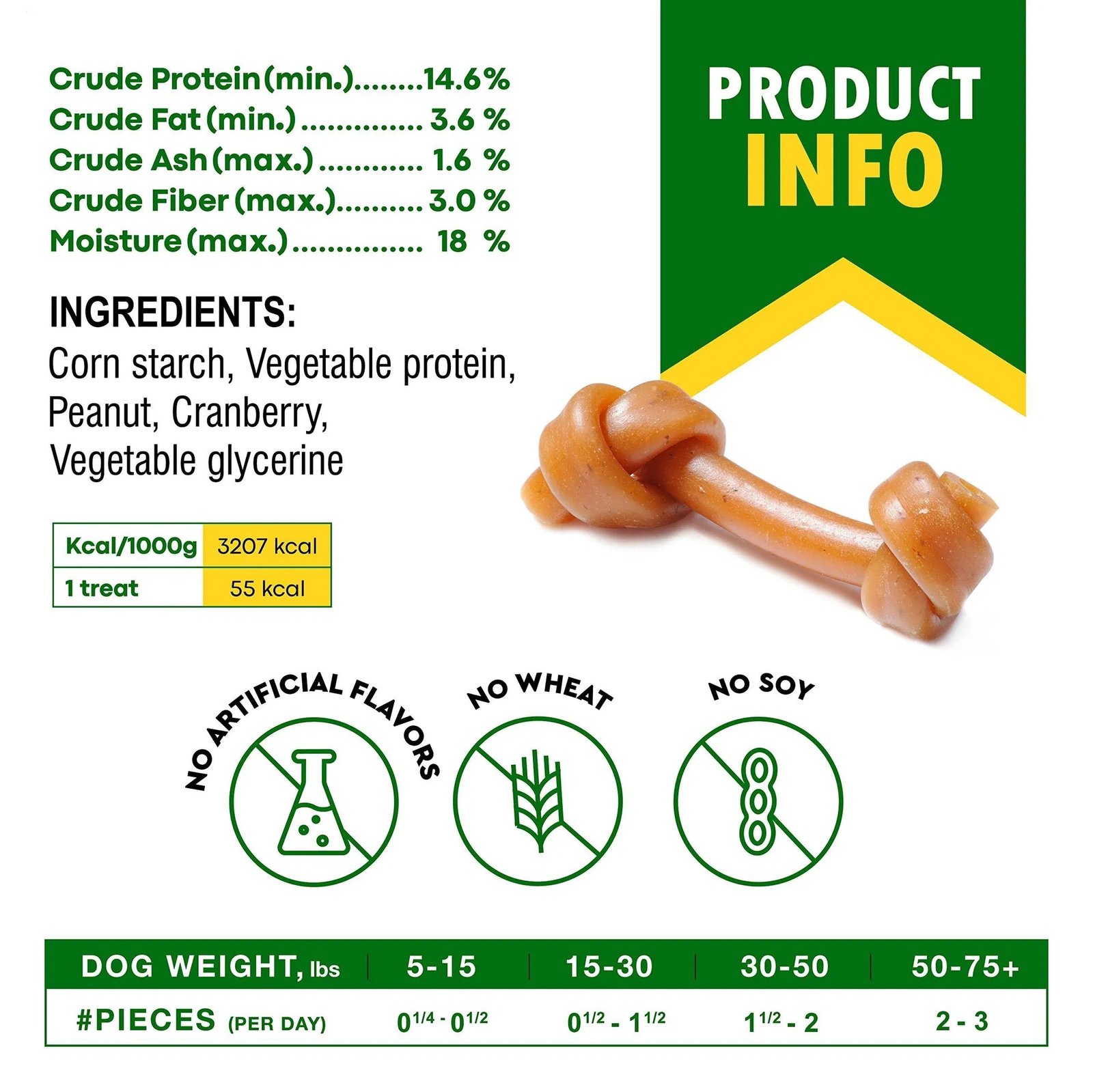 Dog Peanut Butter Bones With Cranberry Rawhide Free Chew Treats Pet Natural Mini & Big Organic Snacks Healthy Collagen & Bulk Best Chews For Small & Large Dogs - Image 6