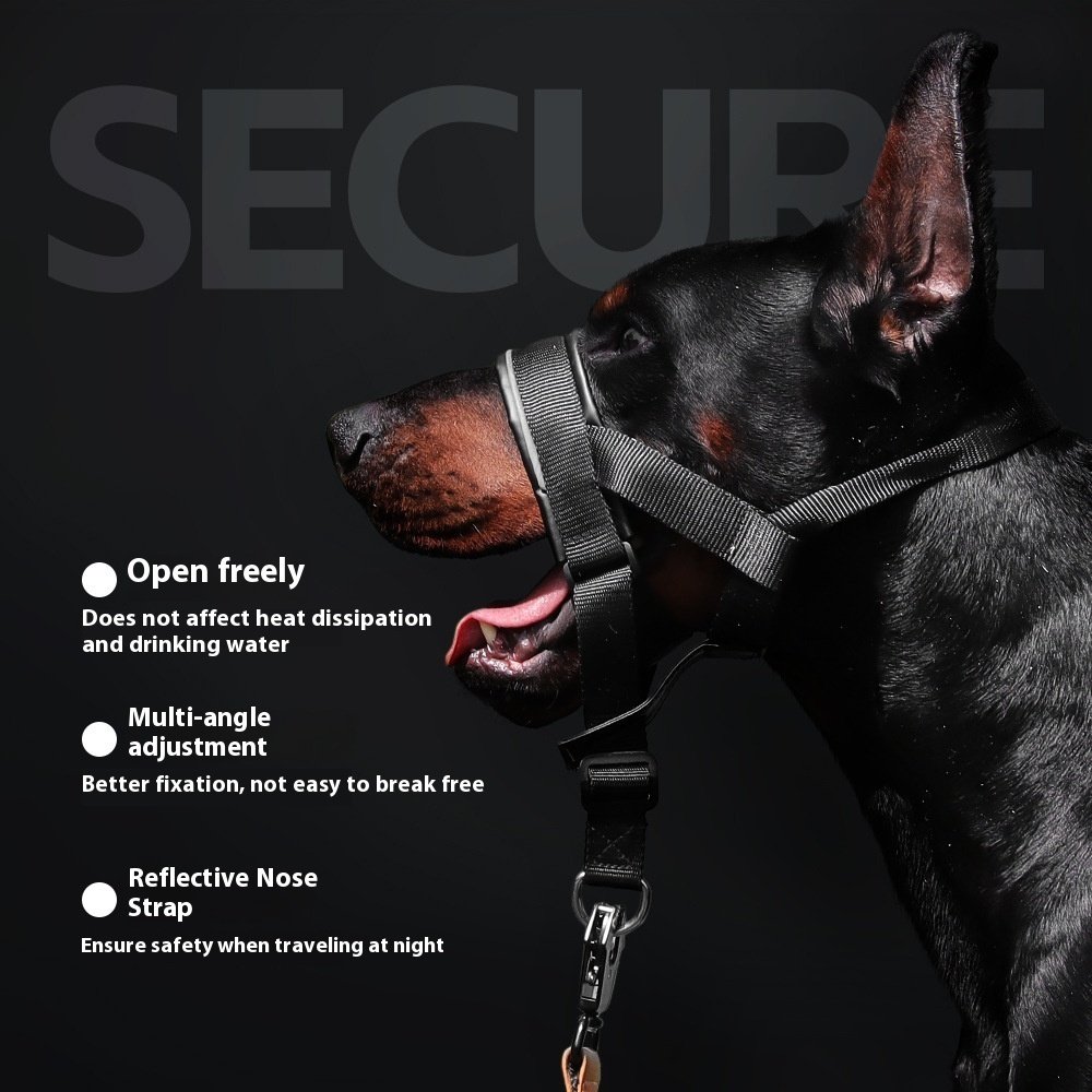 Traction Anti-biteanti-bark Mouth Leather Adjustable Medium Large Dog Cover - Image 2