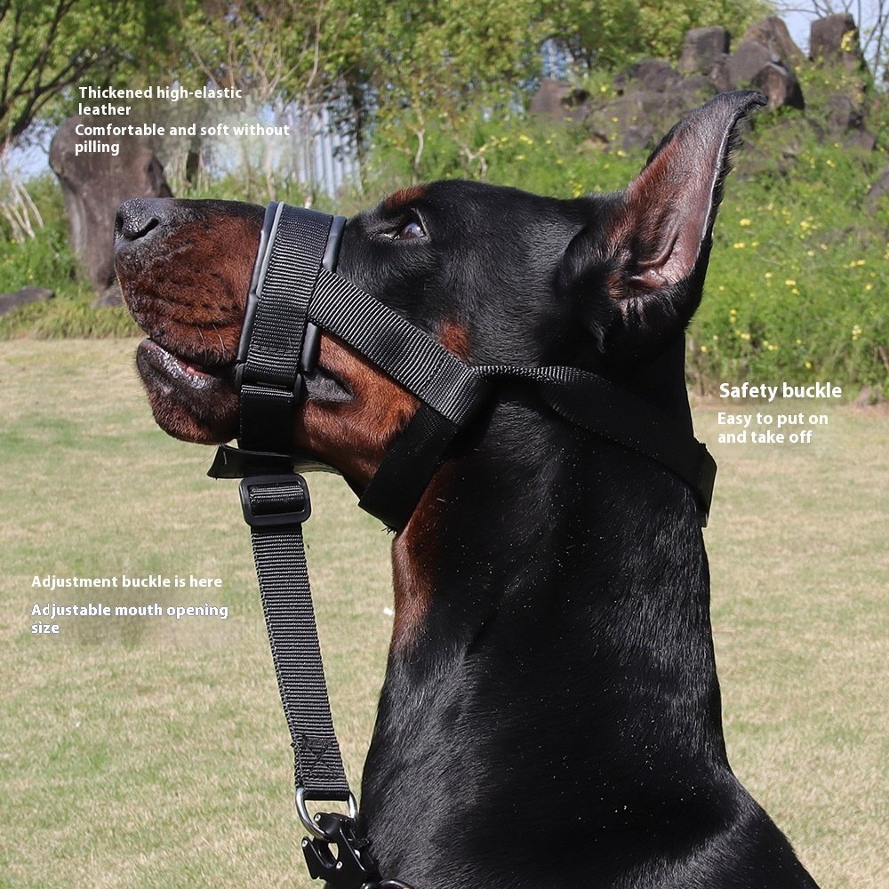 Traction Anti-biteanti-bark Mouth Leather Adjustable Medium Large Dog Cover - Image 7